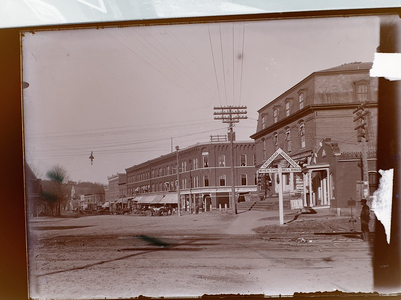 scene of downtown randolph showing the railroad crossing