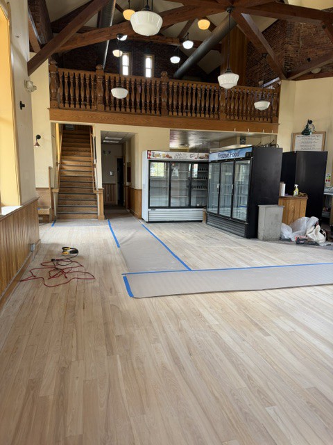 freshly sanded floors at the depot