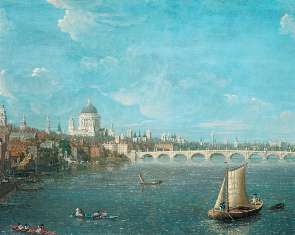 Victorian image of sailboat in water