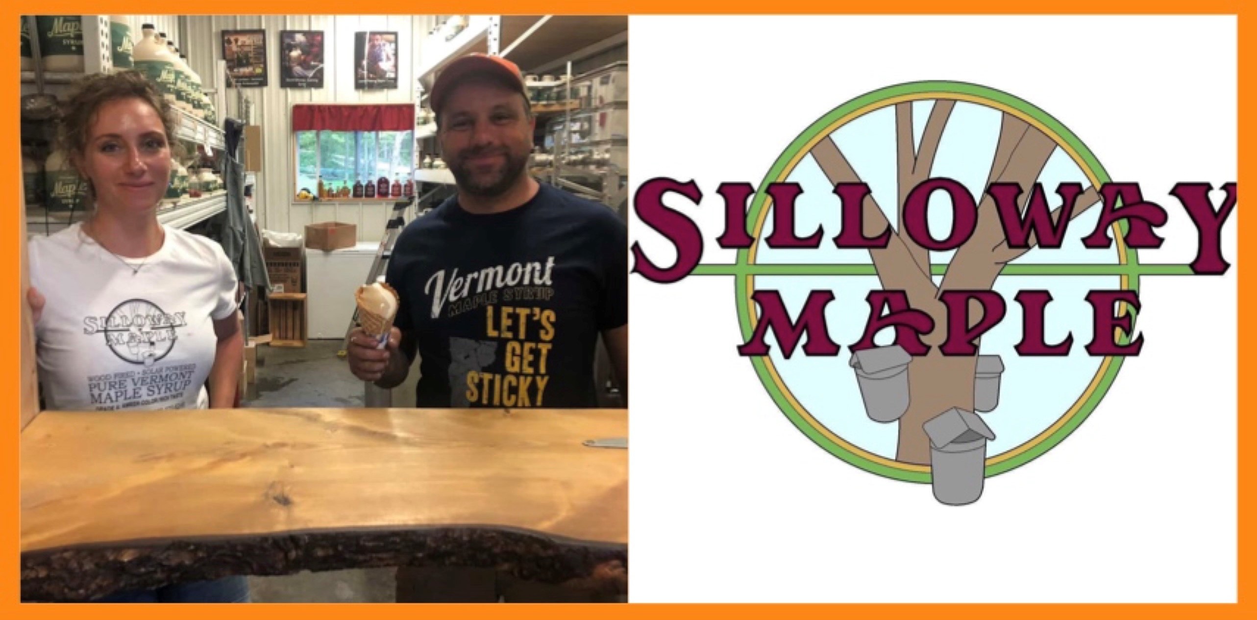 man and woman serving creemees