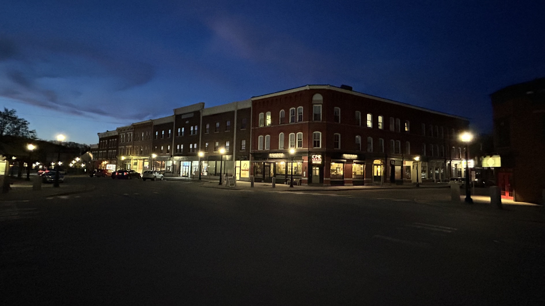 downtown randolph at night