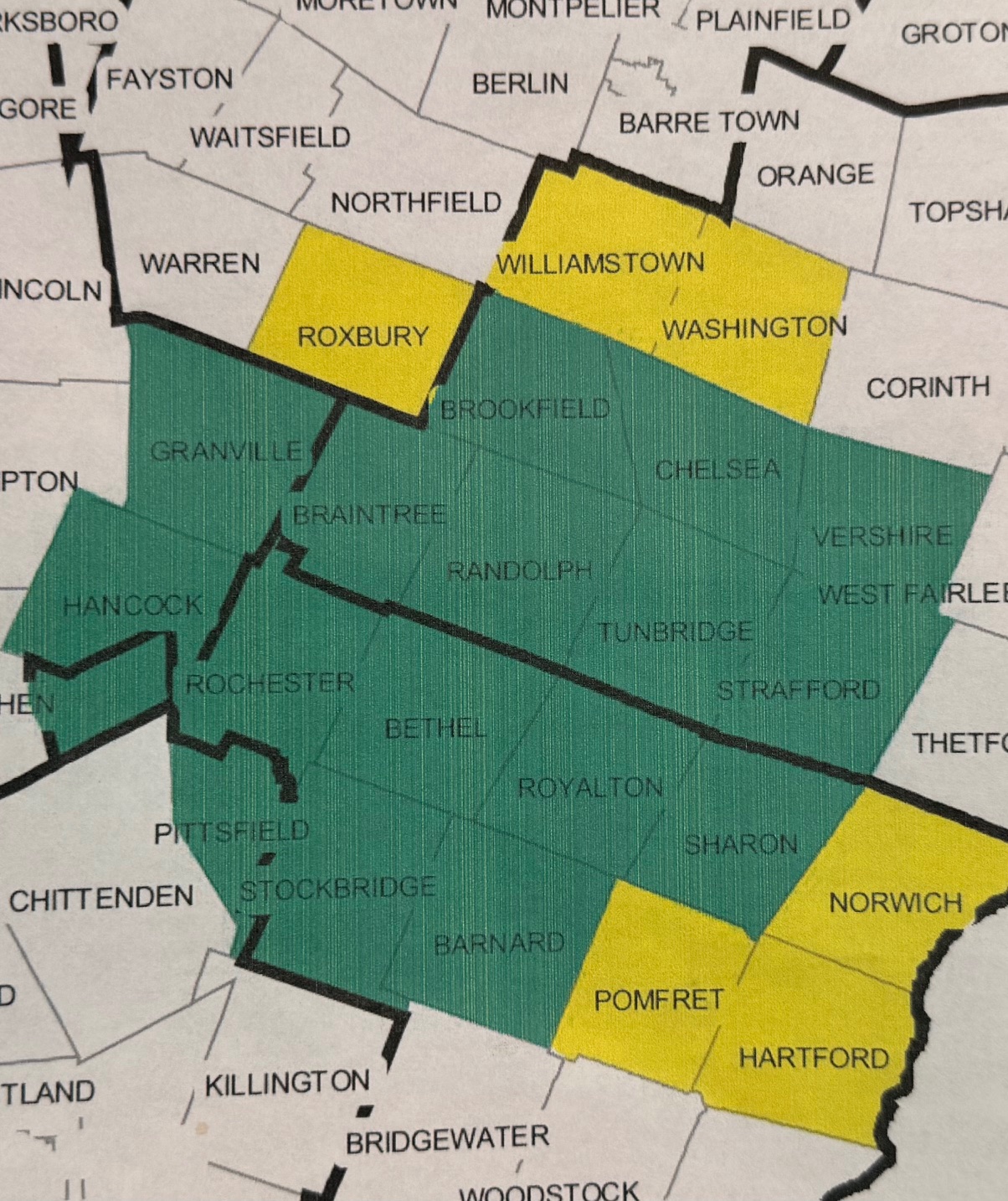 map of towns the paper covers - 16